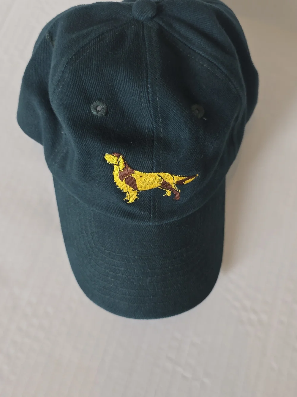 Embroidered Golden Retriver Geen Hat Baseball Cap Preppy Outdoor Grandpacore
